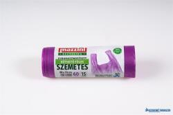 Mazzini Szemeteszsák, újrahasznosított, köthető füles, 60 l, 15 db, 59x72 cm, 13 , MAZZINI, lila (KHK905) - kecskemetirodaszer