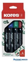 Kores Alkoholos marker készlet, 3-5 mm, vágott, KORES "ECO K-Marker XP2", 4 különböző szín (IK20784) - kecskemetirodaszer
