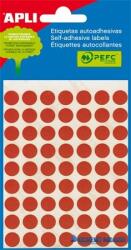 APLI Etikett, 10 mm kör, kézzel írható, színes, APLI, piros, 315 etikett/csomag (LCA2053) - kecskemetirodaszer