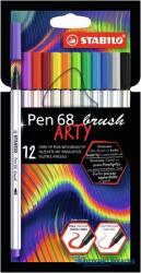 STABILO Ecsetirón készlet, STABILO "Pen 68 brush ARTY", 12 különböző szín (TST56812)