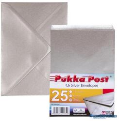 PUKKA PAD Boríték, C6, enyvezett, PUKKA PAD "Silver", ezüst (PUP9065) - kecskemetirodaszer