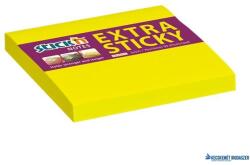 STICK N Öntapadó jegyzettömb, 76x76 mm, 90 lap, STICK N "Extra Sticky", neon sárga (SN21670) - kecskemetirodaszer