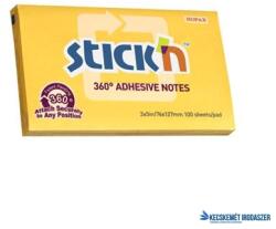 STICK N Öntapadó jegyzettömb, 76x127 mm, 100 lap, STICK N, sárga (SN21555) - kecskemetirodaszer