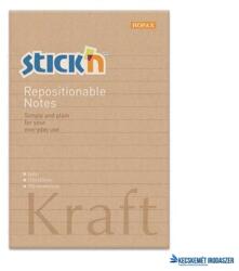 STICK N Öntapadó jegyzettömb, vonalas, 150x101 mm, 100 lap, STICK N "Kraft Notes (SN21641) - kecskemetirodaszer