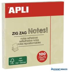 APLI Öntapadó jegyzettömb, "Z", 75x75 mm, 100 lap, APLI "Classic", sárga (LCA12078) - kecskemetirodaszer