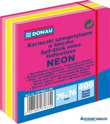 DONAU Öntapadó jegyzettömb, 76x76 mm, 400 lap, DONAU, neon-pasztell mix, rózsaszín árnyalatok (D757499P) - kecskemetirodaszer
