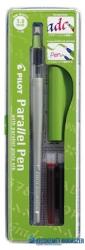 Pilot Töltőtoll, 0, 5-3, 8 mm, zöld kupak, PILOT "Parallel Pen (PPP38Z) - kecskemetirodaszer