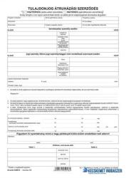 Victoria Nyomtatvány, tulajdonjog átruházási szerződés (adásvét. szer. gk), 4 példány, A4, VICTORIA PAPER "A. REND 3 (NVAREND3) - kecskemetirodaszer