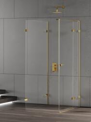 NEW TRENDY Eventa Gold Shine cabină de duș 90x80 cm dreptunghiular auriu luciu/sticlă transparentă EXK-4819 (EXK4819)