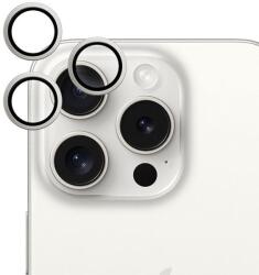 Epico iPhone 15 Pro/15 Pro Max kamera védő fólia - alumínium, fehér titán