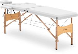 physa Összecsukható masszázságy - extra széles (70 cm) - dönthető fej- és lábtámasz - bükkfa - fehér (PHYSA VANNES WHITE)