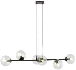 Emibig Lustră pe cablu ROSSI 6xE14/10W/230V negru/transparent (EB0071)