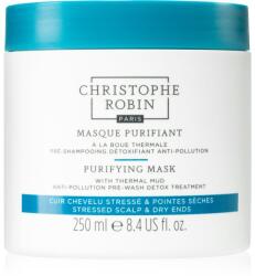 Christophe Robin Purifying Mask with Thermal Mud tisztító maszk szennyezett levegőnek kitett hajra 250 ml