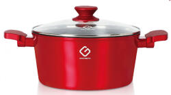 Grunberg Cratita din aluminiu Grunberg, ceramica marmorata, 6 l, 28 x 12.5 cm, capac, compatibila cu plita inductie (GR8328)