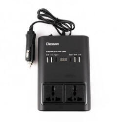 Olesson Invertor auto Olesson, 220V/200W, 2 prize multifunctionale de 12/24V pana la 220V, 4 porturi USB, 1 priza Type-c, 1 priza QC3.0 (Olesson 1622)