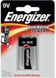 Energizer 9V-os elem, alkáli mangán, 9V, Energizer Power 6LR61, 6LR21, 6AM6, 6LP3146, MN1604, A1604, E Block, LR22 (E300127702) (E300127702)