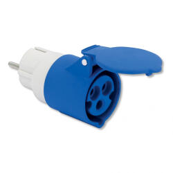 Commel Csatlakozó átalakító adapter Schuko to CEE standard16 A 250 V ~ 3P IP20, (284-102)