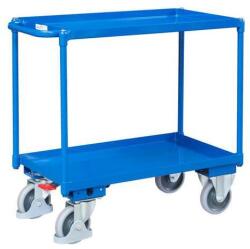 Variofit Polcos kocsi fogantyúval, 400 kg-ig, 2 polc emelt élekkel, 91 x 98, 5 x 50 cm, kék