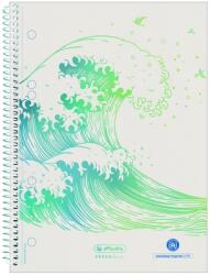 Herlitz Caiet cu spira A5, 70 file, matematica, Wave Greenline, Herlitz HZ50033492
