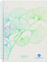 Herlitz Caiet cu spira A5, 70 file, matematica, Ginkgo Greenline, Herlitz HZ50033508