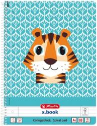 Herlitz Caiet cu spira A4, 80 file, dictando, Cute Animals Tiger, Herlitz HZ50039234 (50039234)