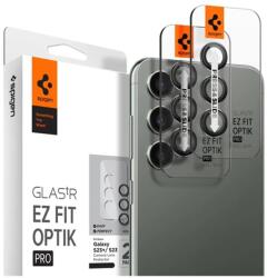 Spigen Ez Fit Optik Samsung Galaxy S23/S23+ Tempered kamera lencse fólia felhelyező kerettel, fekete (2db)