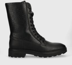 Calvin Klein bocanci CLEAT COMBAT BOOT - EPI MONO MIX femei, culoarea negru, cu platforma, HW0HW01713 9BYX-OBD3CF_99X (HW0HW01713)