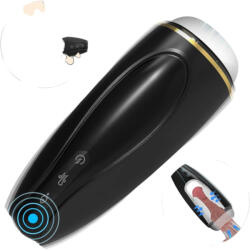 Sex HD Hawk - masturbator cu vibrații și aspirație, reîncărcabil (negru-alb) (6970165158967)