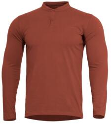 PENTAGON Tricou lung cu nasturi Romeo 2.0, Maroon Red