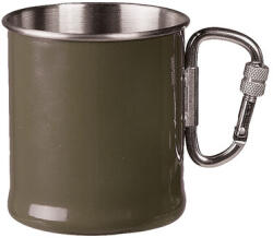 Mil-Tec Cana din otel inoxidabil 250ml cu carabină olive