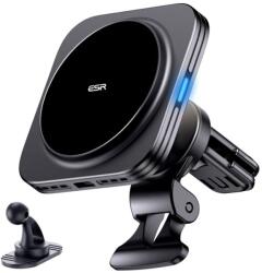 ESR Suport auto ESR Halolock Magnetic Qi2, Air Vent Mount, Compatibil MagSafe, Incarcare wireless 15W, Rotire 360 grade, Negru (4894240190364)