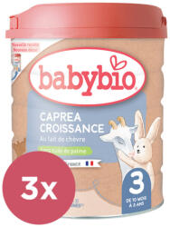 Babybio 3x BABYBIO CAPREA 3 Croissance teljes zsírtartalmú bio kecsketej csecsemőtápszer 800 g