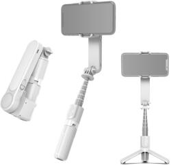  L09 Okostelefon/ Mobil Mini-Gimbal & Selfie-bot LED-lámpával (Fehér) (EDA001687801B)