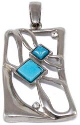 Ékszershop Kék-fehér köves áttört ezüst medál (2150770)