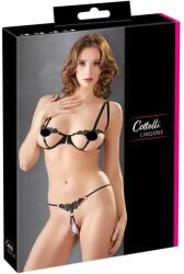 Cottelli Collection - csillogó hímzett melltartó szett (fekete) (22128381021) - sexshopcenter