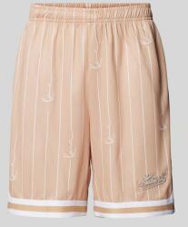 Karl Kani Small Varsity Logo Pinstripe Mesh Shorts sand/white