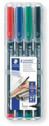 STAEDTLER Alkoholos marker készlet, OHP, 0, 4 mm, STAEDTLER "Lumocolor® 313 S", 4 különbözõ szín (4 db) (TS313WP4)