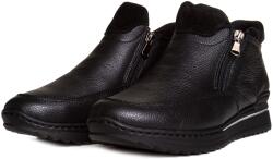 Vlnka Női cipzáras bőr bokacipő Miriam, fekete felnőtt cipő méret 37