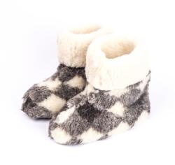 Vlnka TV bocskor birka gyapjúból káró mintás felnőtt cipő méret 35-36