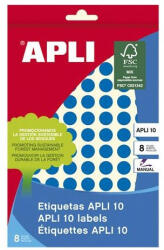 APLI Etikett, 10 mm kör, kézzel írható, színes, APLI, kék, 1008 etikett/csomag (2731) - bestoffice