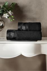 Tivolyo Home GRANT törölköző és fürdőlepedő ajándékszett, 2 db Fekete / Black Szett (klasszikus 50 x 100 cm-es törölköző, 75 x 150 cm-es fürdőlepedő)
