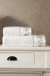Tivolyo Home NARCUSSE törölköző és fürdőlepedő ajándékszett, 2 db Fehér / White Szett (klasszikus 50 x 100 cm-es törölköző, 75 x 150 cm-es fürdőlepedő)