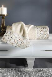 Tivolyo Home BAILEY törölköző és fürdőlepedő ajándékszett, 2 db Világos bézs / Light beige Szett (klasszikus 50 x 100 cm-es törölköző, 75 x 150 cm-es fürdőlepedő)