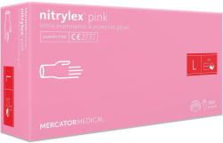 Mercator Medical Nitrylex púdermentes nitril kesztyű L 100db/doboz PINK - bstrade
