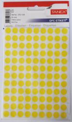Tanex Etichete autoadezive color, D10 mm, 1080 buc/set, Tanex - galben (TX-OFC-128-YE) - officeclass
