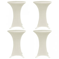 VidaXL Husă de masă cu picior, 4 buc. , crem, Ø80 cm elastic (279076) - izocor