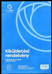 Bluering Kiküldetési rendelvény a hivatali, üzleti utazás költségtérítéshez A4, álló 25x2lapos B. 18-73/UJ Bluering® (NYOMTB1873UJ) - papirtmost