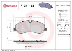 BREMBO set placute frana, frana disc BREMBO P 24 152 - piesa-auto