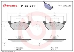 BREMBO set placute frana, frana disc BREMBO P 85 041X - piesa-auto