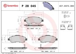 BREMBO set placute frana, frana disc BREMBO P 28 045 - piesa-auto